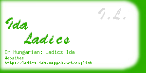 ida ladics business card